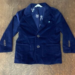 Cat & Jack Navy suede suit jacket